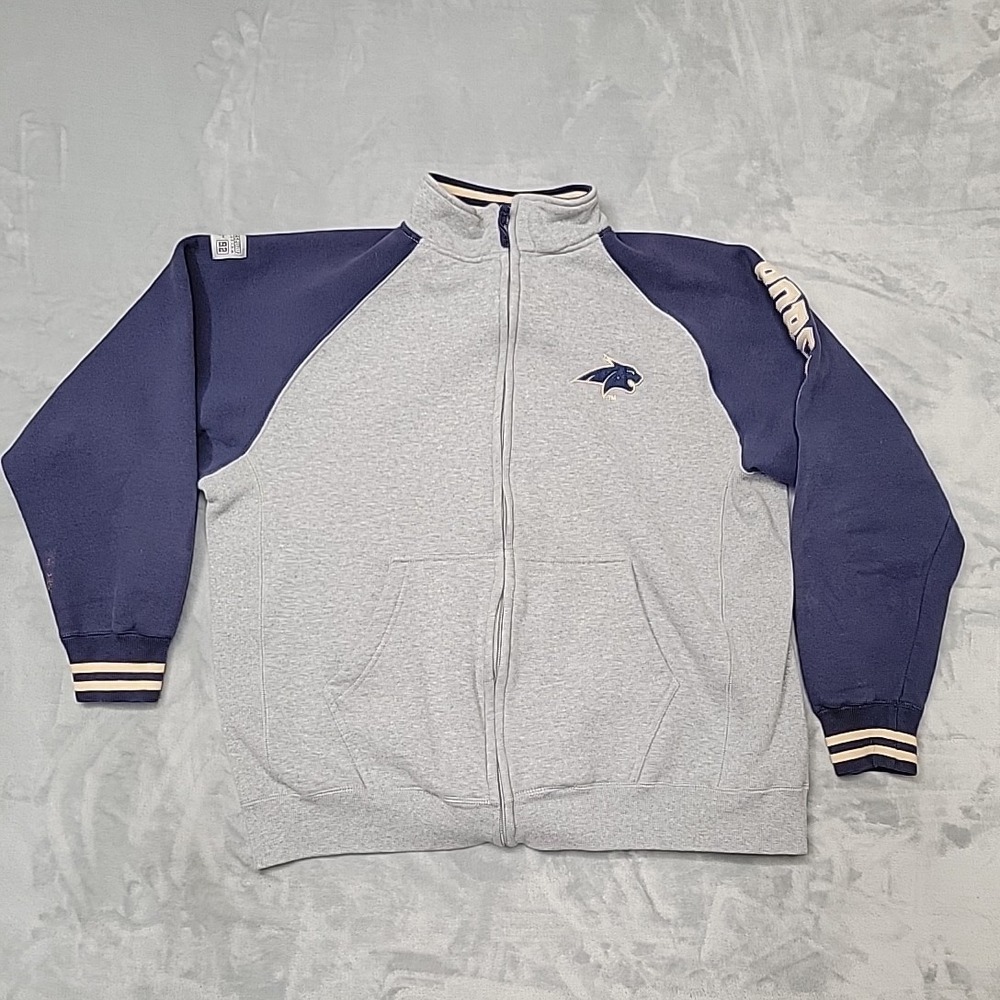 Montana State Bobcats Jacket Mens L Gray Full Zip Track Sweatshirt